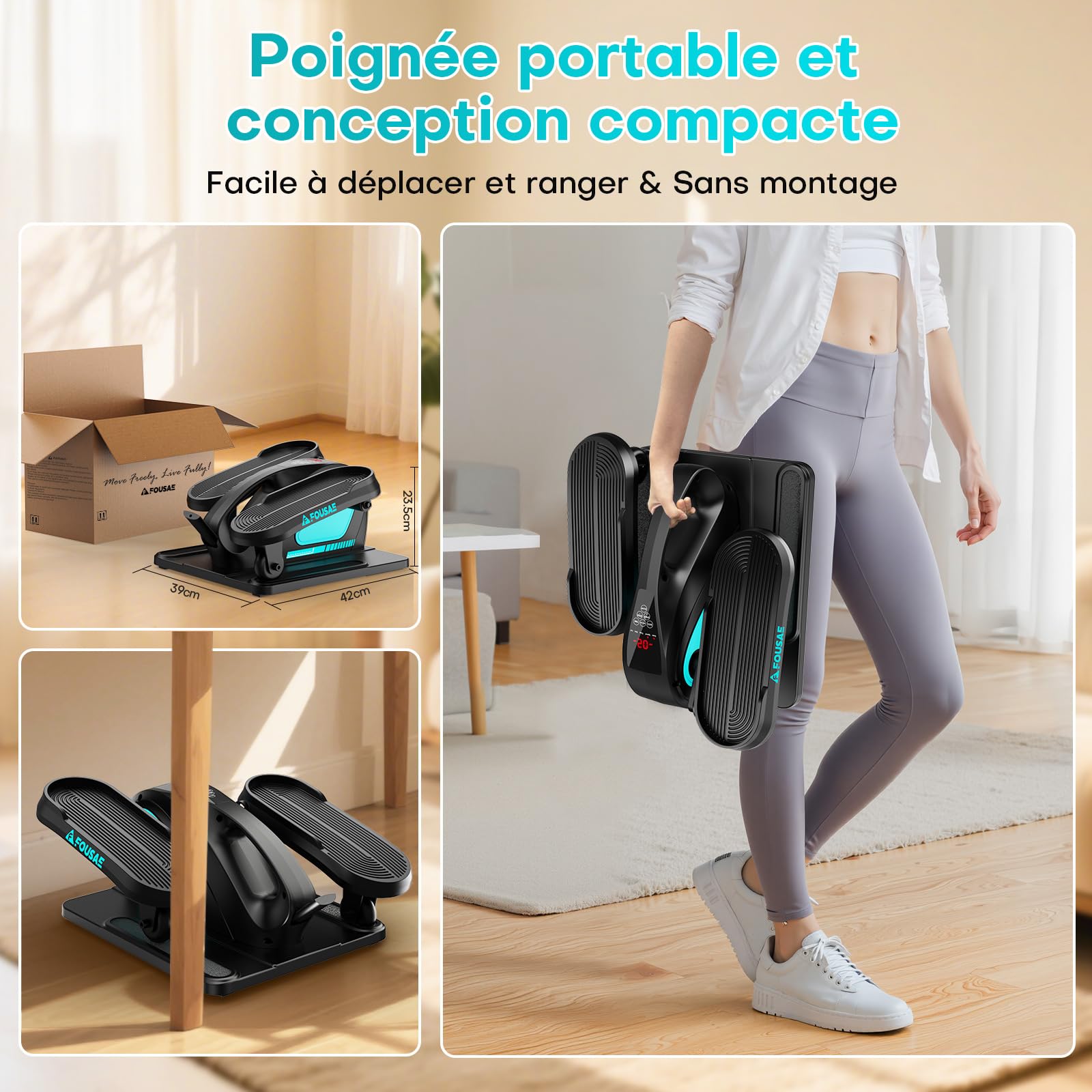 Velo Elliptique, Mini Vélo Elliptique Électrique pour la Maison 2 en 1 avec 15 Vitesses Réglables et 3 Modes Automatiques, Exerciseur de Pédales pour Seniors et Adultes avec Télécommande