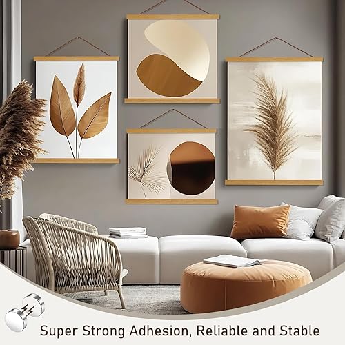 Miniatura 6 de Artmag - Marco magnético para colgar pósteres, 24 x 36, 24 x 32, 24 x 18 pulgadas, diseño de madera clara, lienzo, con imán, kit de marcos para