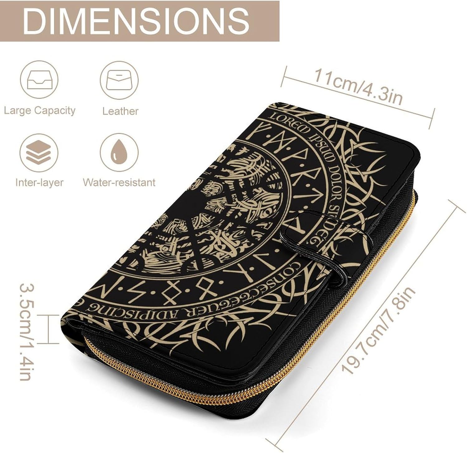 Cool Norse Viking Vegvisir Runic Compass Portable Leather Multifunctional Wallet