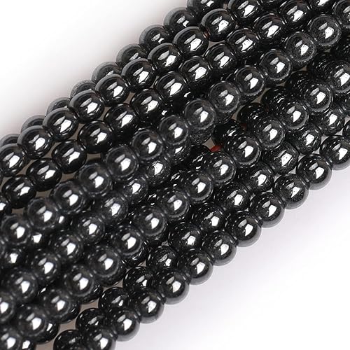 GEM-Inside - Cuentas sueltas de hematita negra natural no magnética de 0.079 pulgadas, cuentas redondas de energía para fabricación de joyas, 15