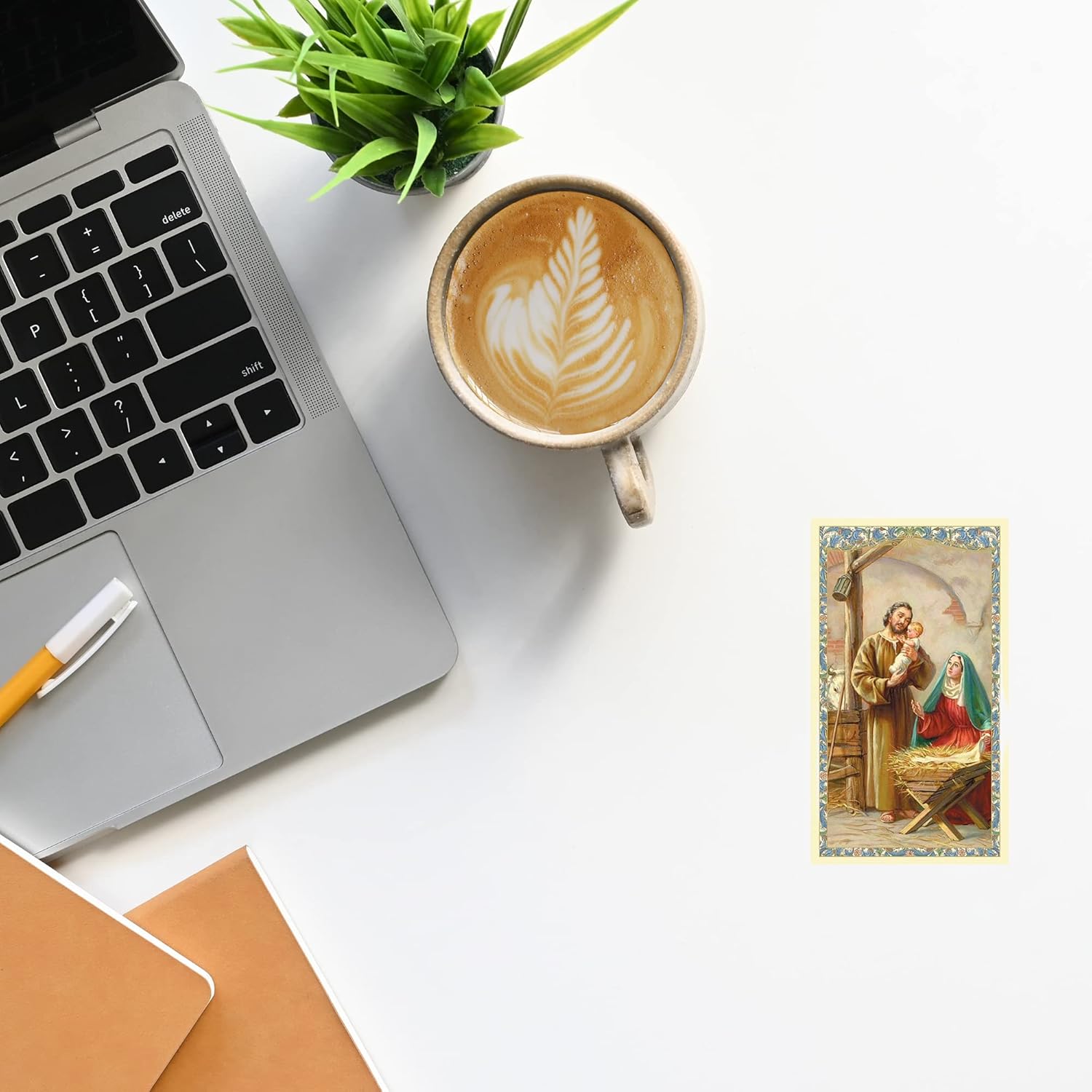 Needzo Bulk Nativity Christmas Prayer Card, Religious Holiday Catholic Blessing Cards with Holy Family, 100 Pack, 4.125 Inches