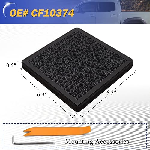 Miniatura 8 de Filtro de aire de cabina HEPA prémium mejorado con carbón activado para Toyota Tacoma 2005-2023 2013-2016 Dodge Dart 2003-2008 PONTIAC VIBE CF10374