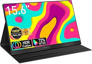 WUAWE 16 inch Portable Monitor, 1920x1200P 16:10 Full HD USB C HDMI Travel Monitor for Laptop, External Second Computer Monitor with HDR Freesync Low Blue Light for PC MacBook Phone PS5 Xbox Switch