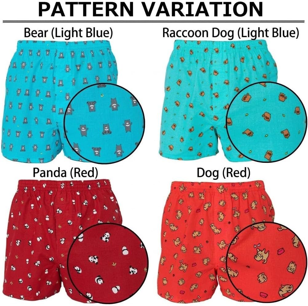 Y's factory Boys’ Boxer Shorts – Animal Print, Assorted 3-Pack, Front Open Fly, 100% Cotton, Soft & Breathable Kids Underwear