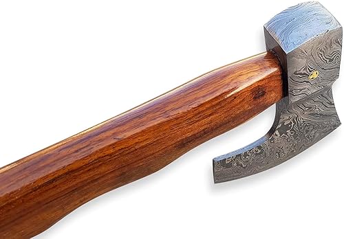 Miniatura 7 de Cuchillo de caza Tomahawk de acero de Damasco Hacha de la hoja de acero que acampa al aire libregarantía del tiempo de vida en defecto de los
