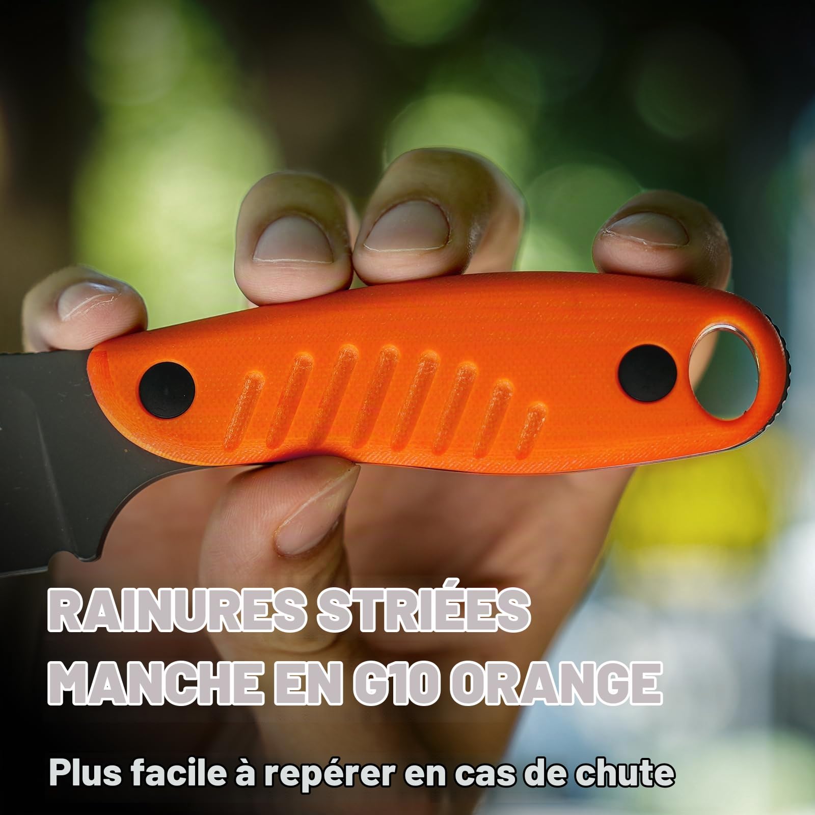 Kizer Hare Couteau à Lame Fixe avec Étui, Lame en Acier D2 de 8cm, Couteau de EDC avec Manche en G10, Petits Couteaux de Survie pour Camping, pour Hommes et Femmes, 1077A1