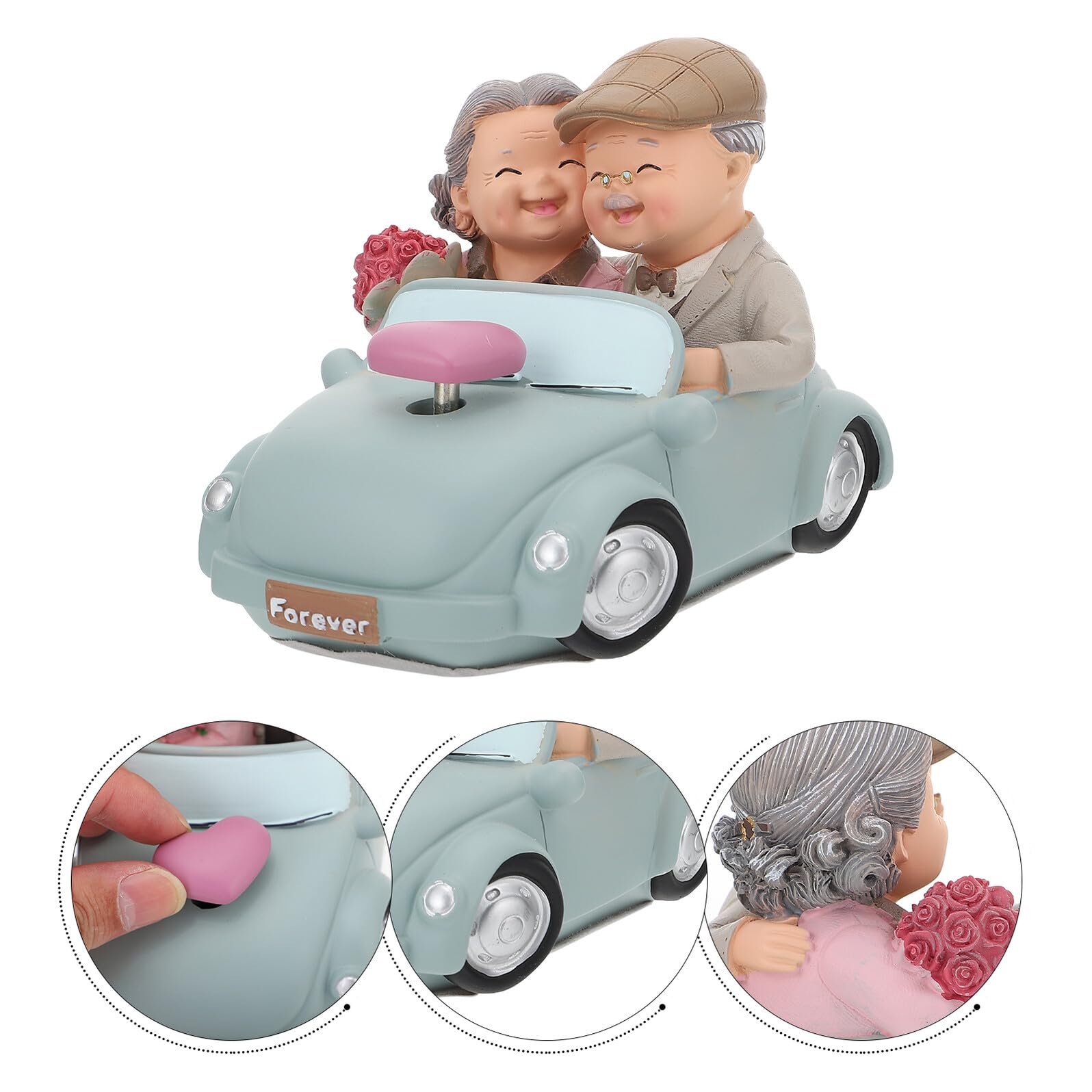 NUOBESTY Ehepaar Figur aus Harz Älteres Paar Dekoration Tischornament Valentinstag Hochzeitstag Geschenk