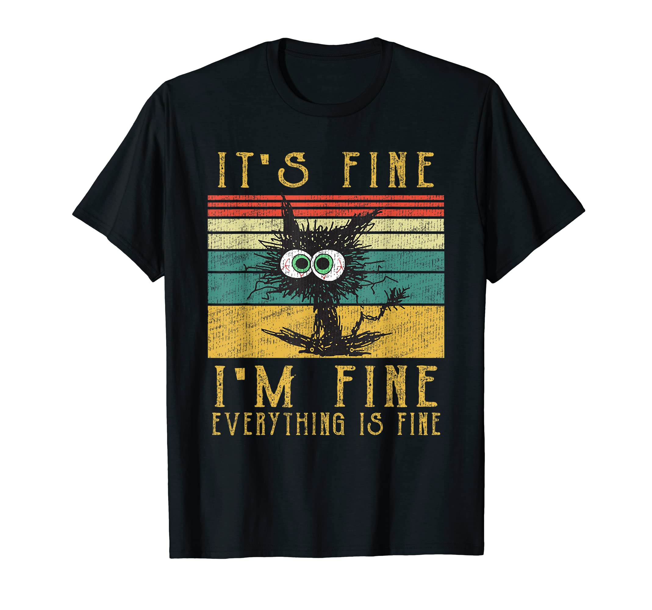 meow cat shirtFunny Cat shirt, It's Fine I'm Fine Everything Is Fine Cat T-Shirt