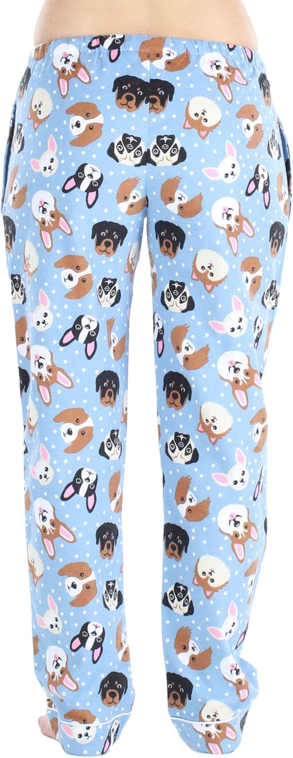 PajamaMania Women's Cotton Flannel Pajama PJ Pants with Pockets - Image 2
