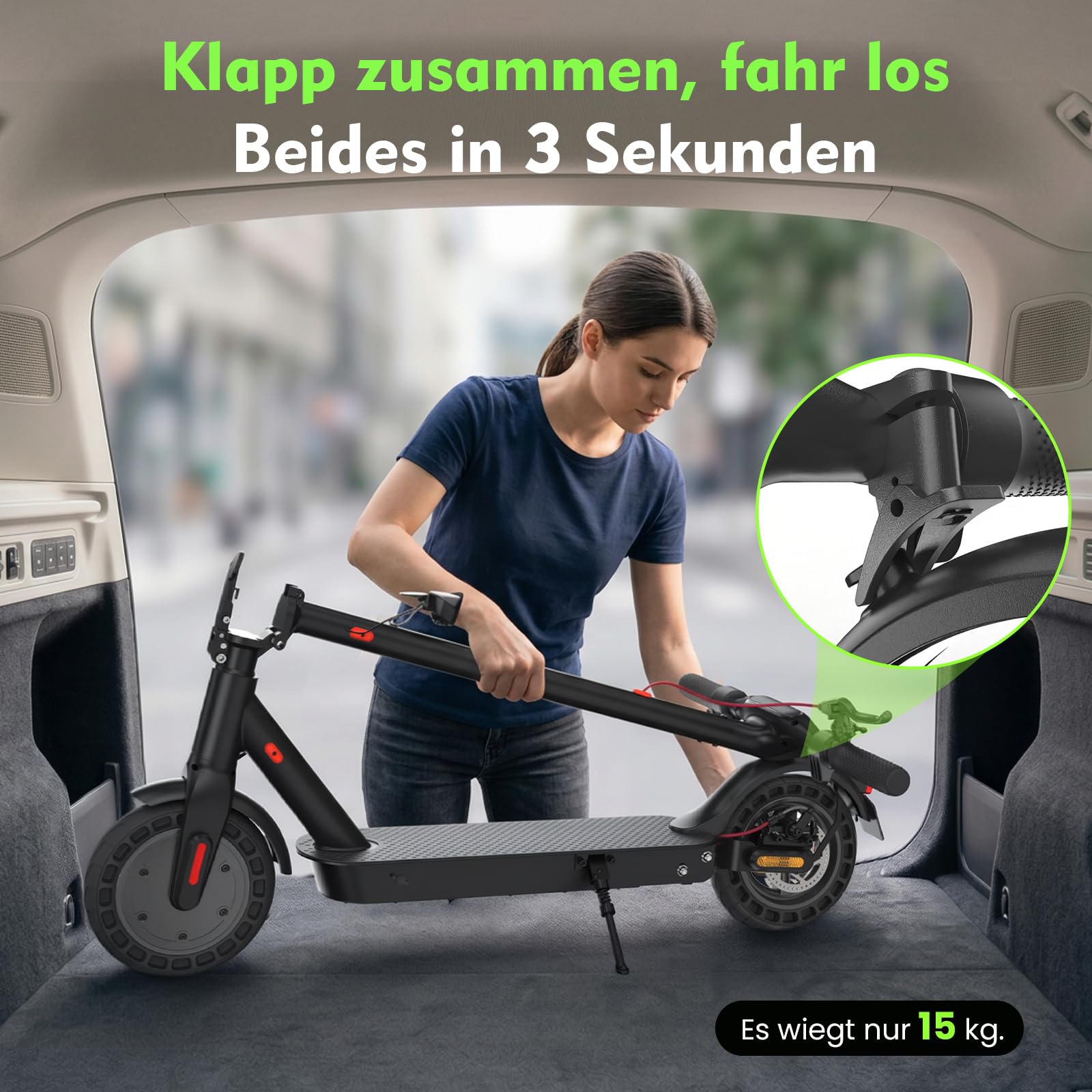 E Scooter mit Straßenzulassung mit App Max 40 km Reichweite,10 Zoll Elektroroller mit Wabenreifen Duales Bremssystem und Doppelfederung 20km/h,Elektro Scooter bis 120kg für Herren Damen
