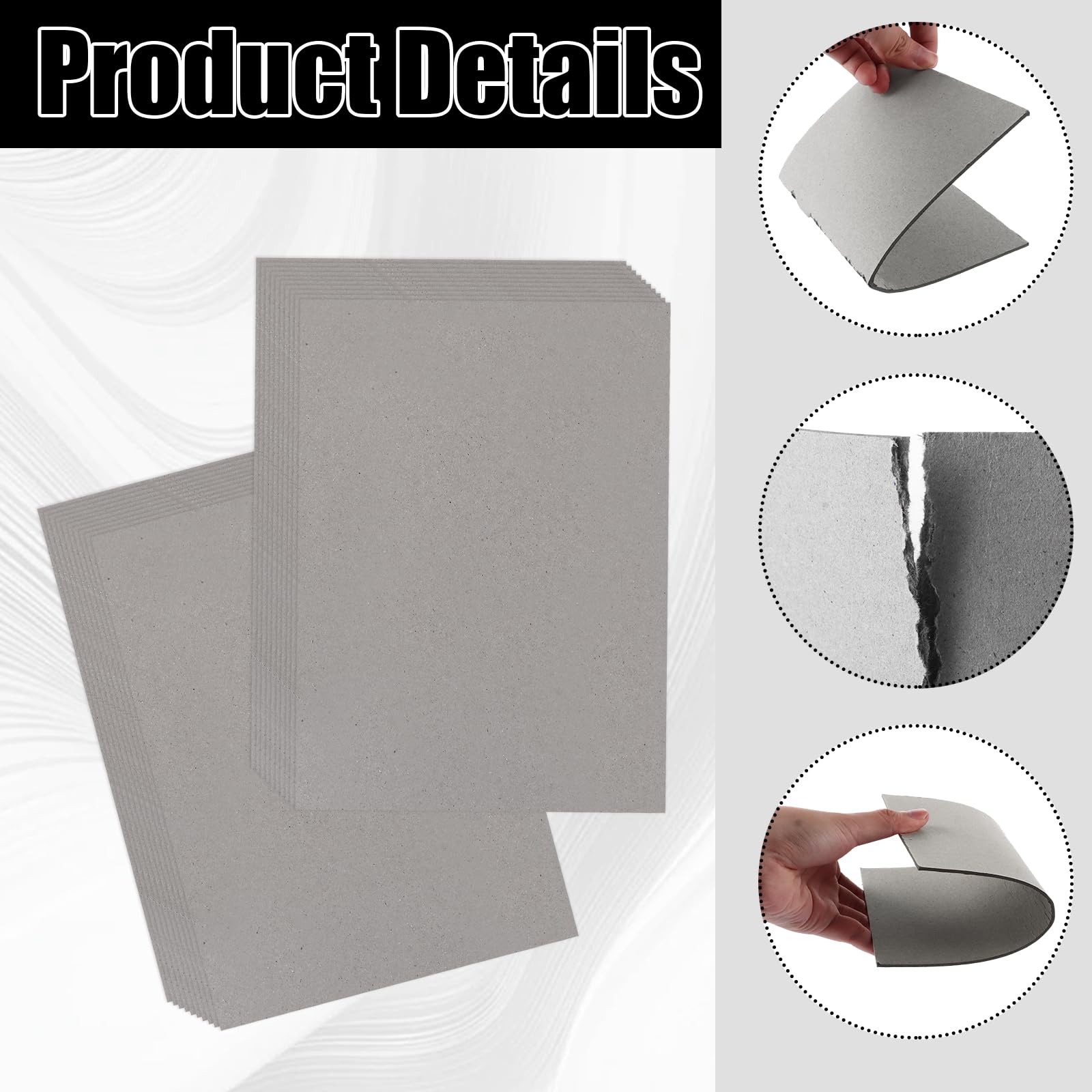 30 fogli di cartone grigio, formato A4, 210 x 297 mm, 2 mm, formato A4, per rilegatura, biglietti, inviti