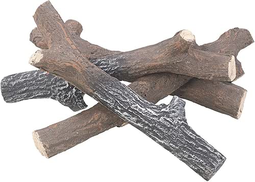 4 branches décoratives en céramique, pour cheminée au bioéthanol [Carlo