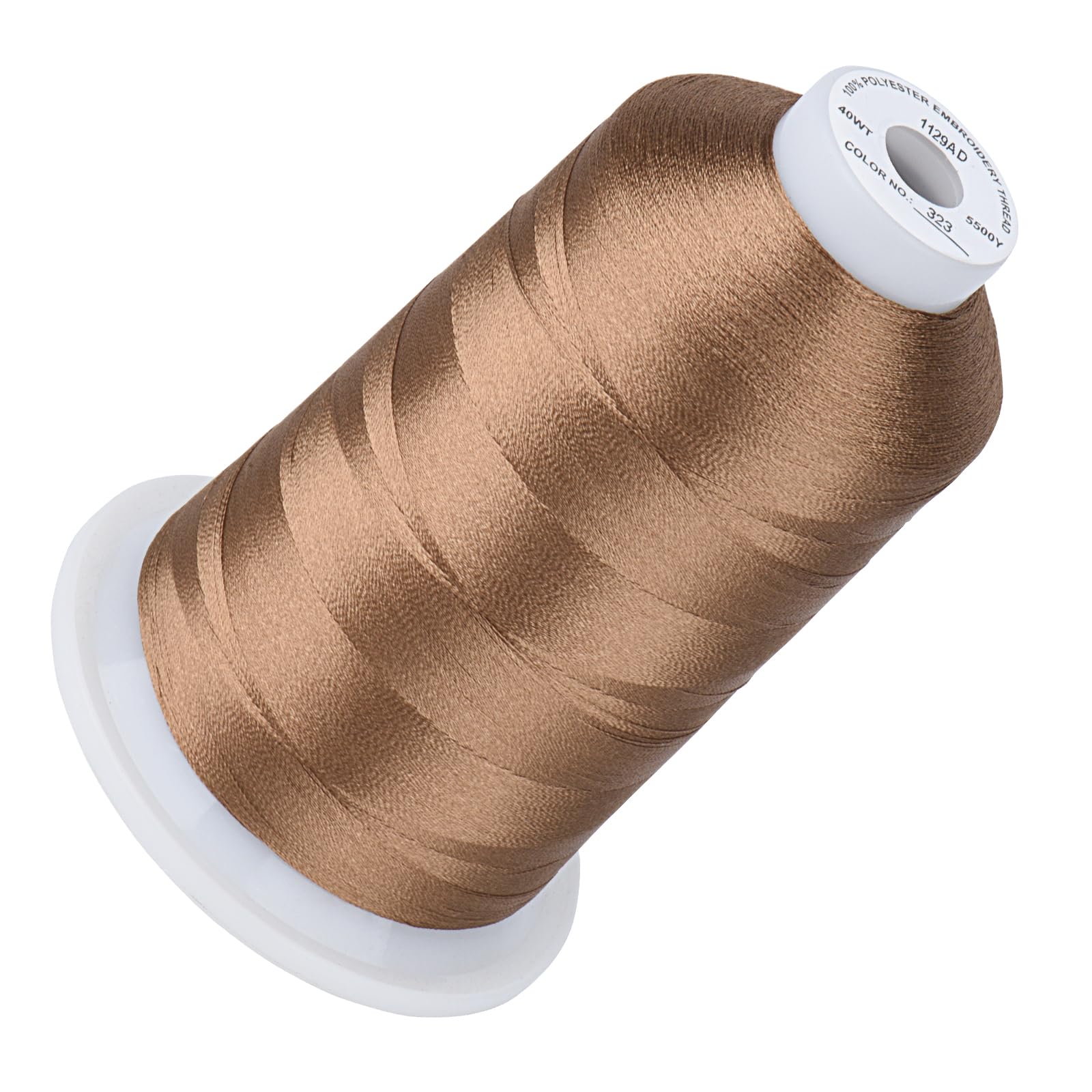 Simthread 5500Yds/5000M 40WT Polyester Embroidery Thread Light Brown 323