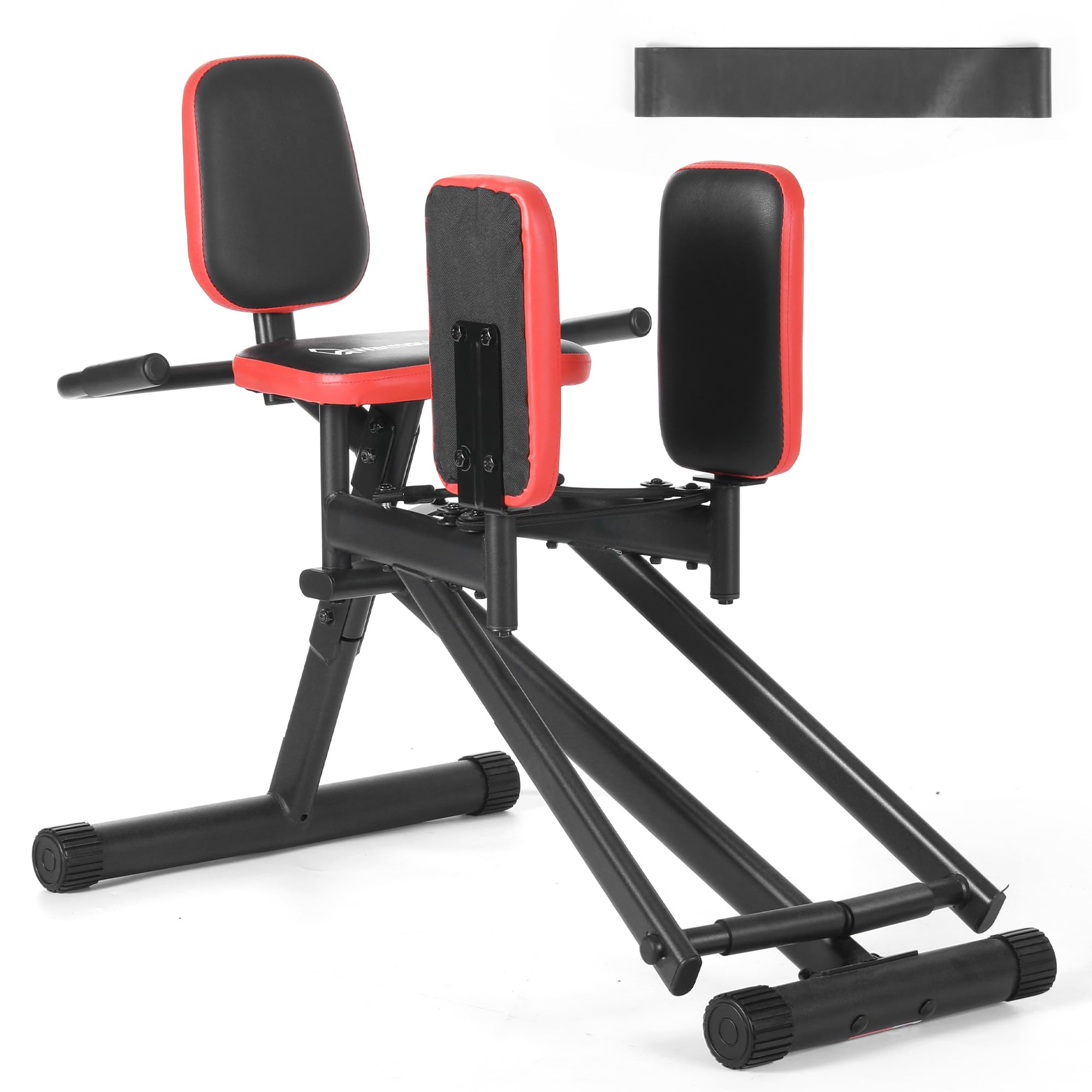 WARMOUNTS Hip Abductor Machine for Home Gym, Thigh & Glute Trainer with 2-Level Resistance & Leg Bands, Buttocks Compact Strength Training Equipment, Legs Toning, Space Saving Design