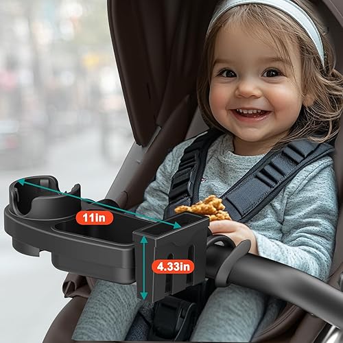 Miniatura 8 de Bandeja universal para refrigerios para cochecito  3 en 1 soporte para teléfono con agarre flexible de silicona para brazos para bebé, accesorios de