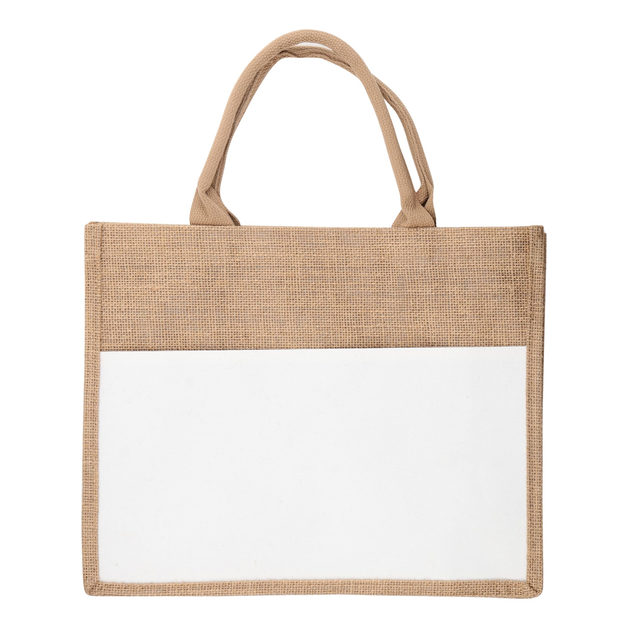 Lot de 6 grands sacs fourre-tout en toile de jute avec poignées, 37 x 30 x 13 cm, réutilisables, pour mariage, fête, plage