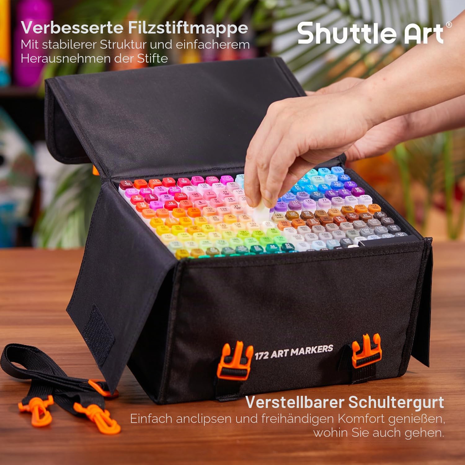 Shuttle Art Alkohol Marker Set, 171 bunte doppelseitige Alcohol Marker Stifte Set mit 1 Blender, Markerblock, Etui, Twinmarker Stifte für Kinder, Erwachsene, Alkohol Stifte, Marker zum Malen