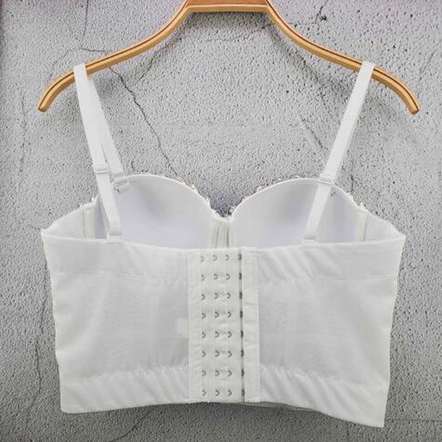 Women's Handmade Rhinestone Diamond Push up Bustier Crop Top Punk Corset Bra Vest - Image 5