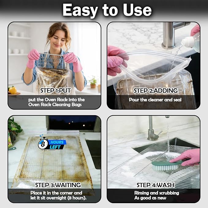 Mity Rain 5 Paquetes Bolsas de Limpieza para Estantes de Horno miniatura 4