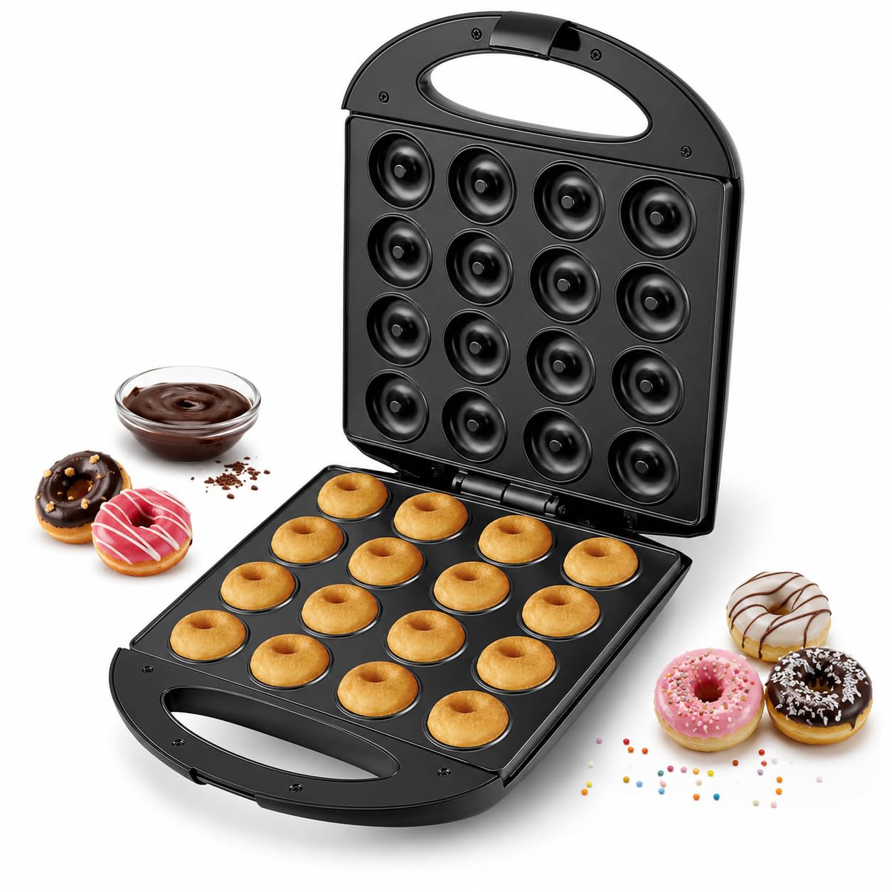 Donutmaschine, 4,5 cm Donutdurchmesser, 16-Loch-Charge