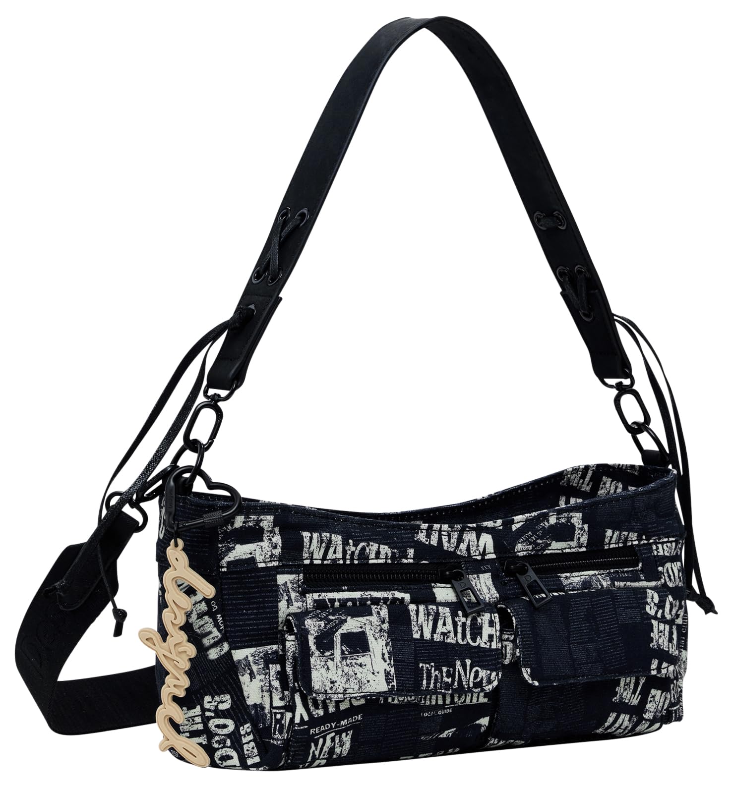 Desigual BAG_NEWSPAPER DONOSTI, 2000 BLACK, U