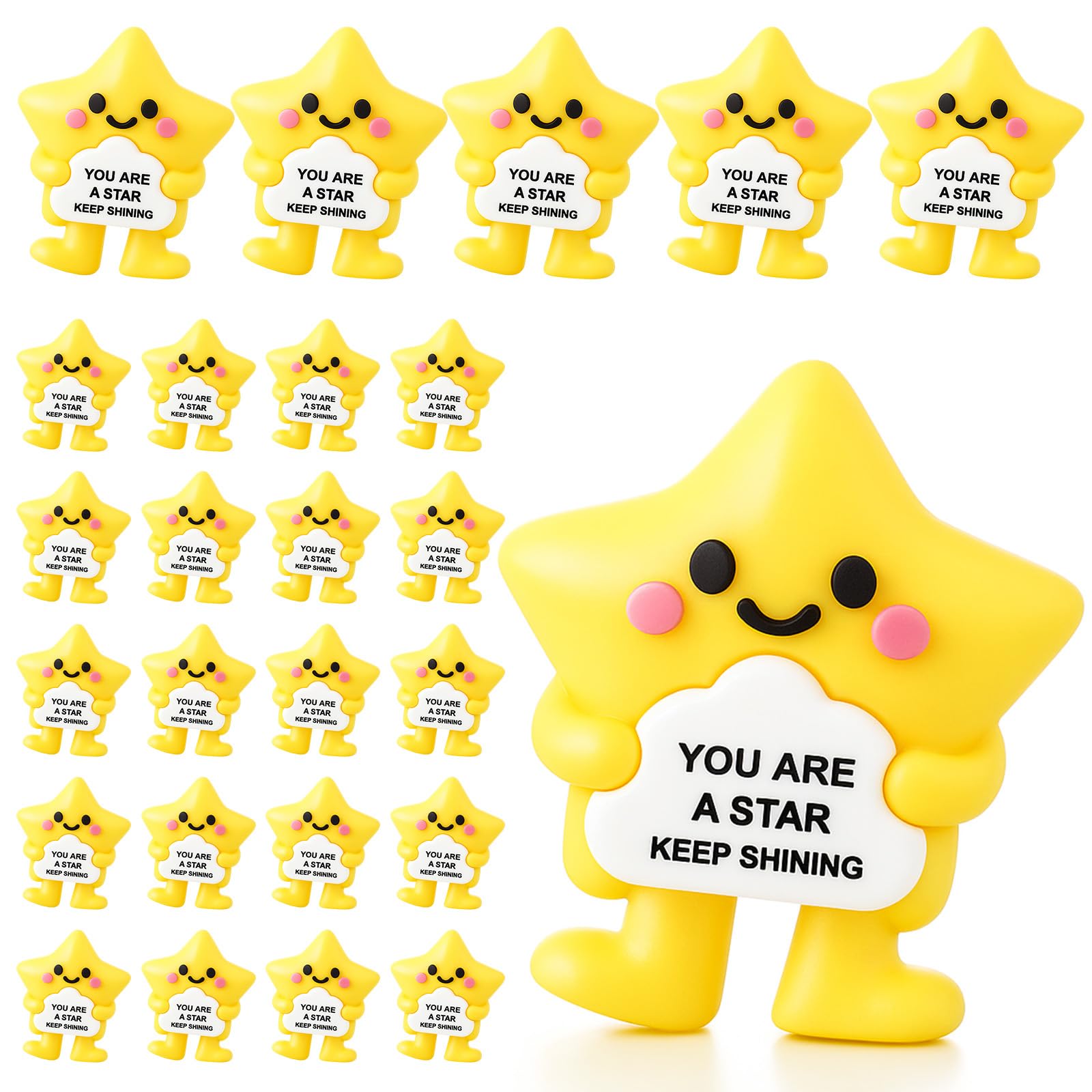 25 Pcs Mini Rubber Star Toys Positive Mini Stars Figures