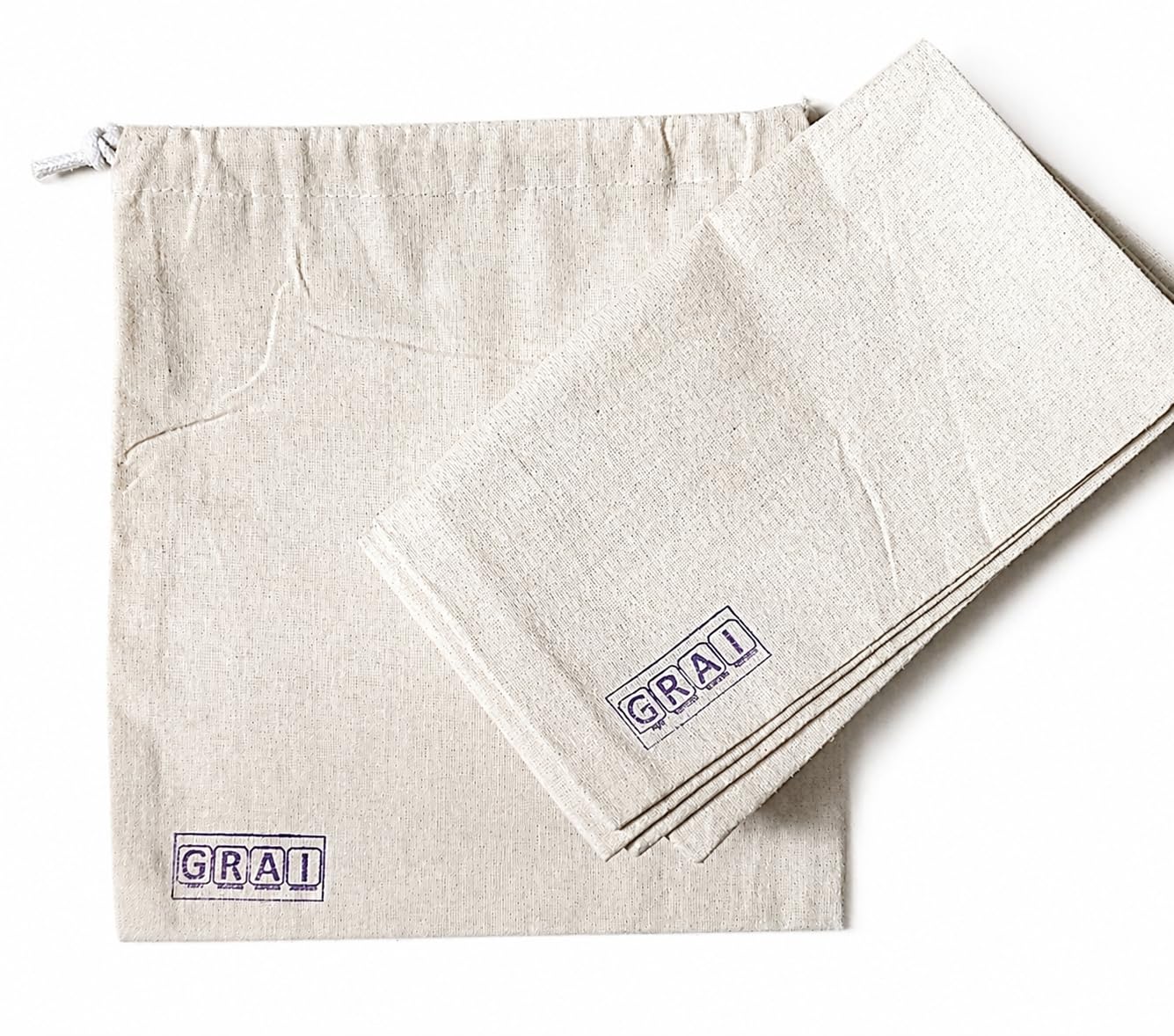 GRAICOT 100% Cotton Drawstring Pouches (Pack of 5, 10x8 Inch) - Eco-Friendly Washable Cloth Potli Bags for Jewelry Storage, Wedding Return Gifts, Spices & Small Organizers-picture-37