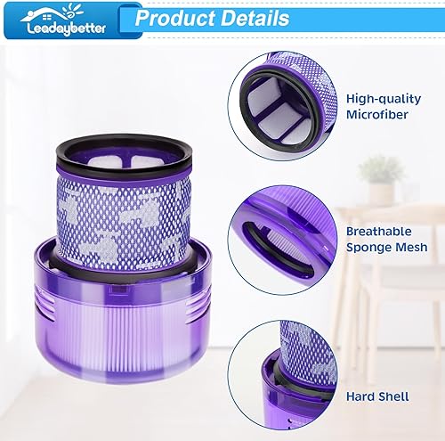 Miniatura 5 de Leadaybetter Paquete de 3 filtros de repuesto para aspiradora Dyson V11 Outsize, V11 Outsize Origin, Outsize Absolute+, V15 Outsize, comparado con