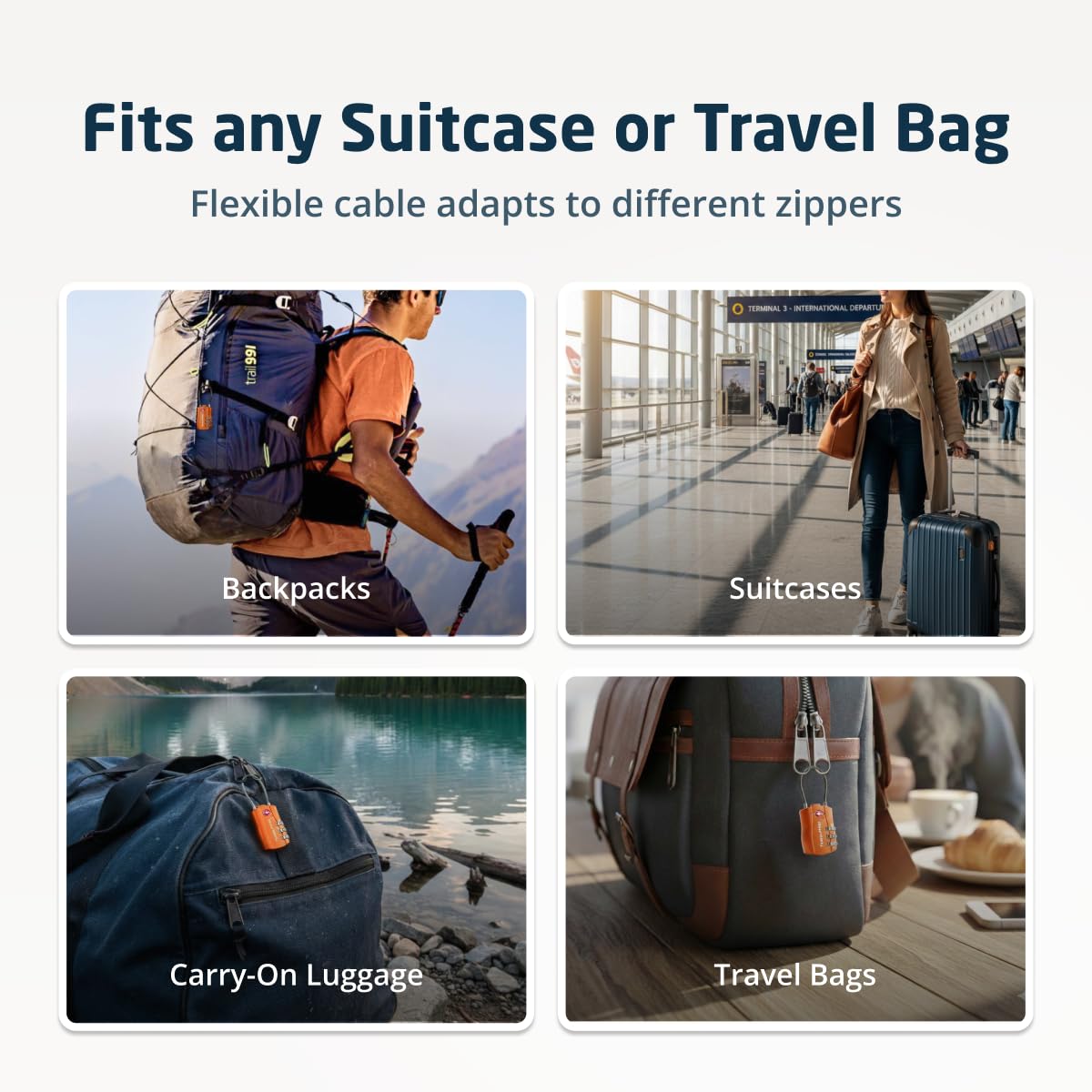 6 Pack TSA Approved Travel Combination Cable Luggage Locks for Suitcases & Backpacks