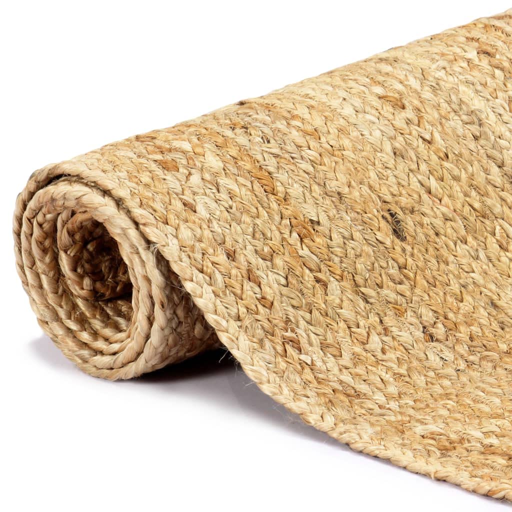 Tapis tressé main en jute pour salon et chambre bohème chic