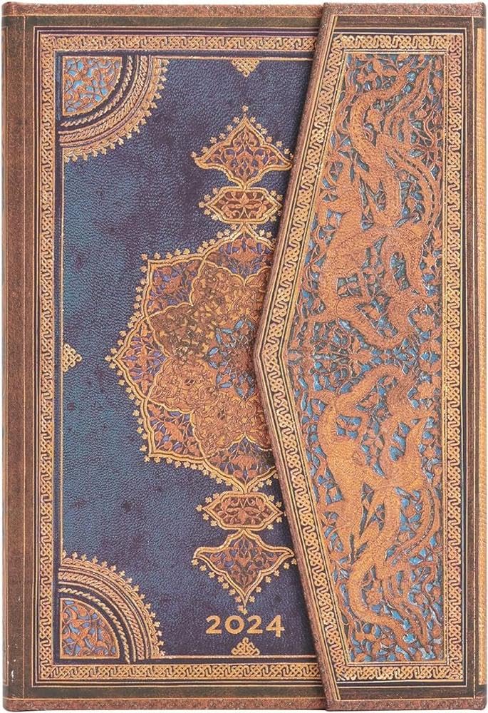 Paperblanks 12-Month Calendar 2024 Safavid Indigo Verso Mini (100 × 140 mm)