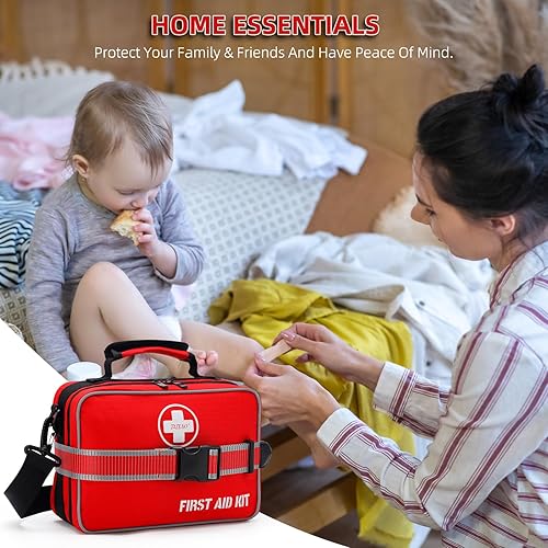 Miniatura 6 de Kit completo de primeros auxilios de emergencia de 430 piezas, kits médicos grandes para el hogar, automóvil, camping, viajes, senderismo, camión,