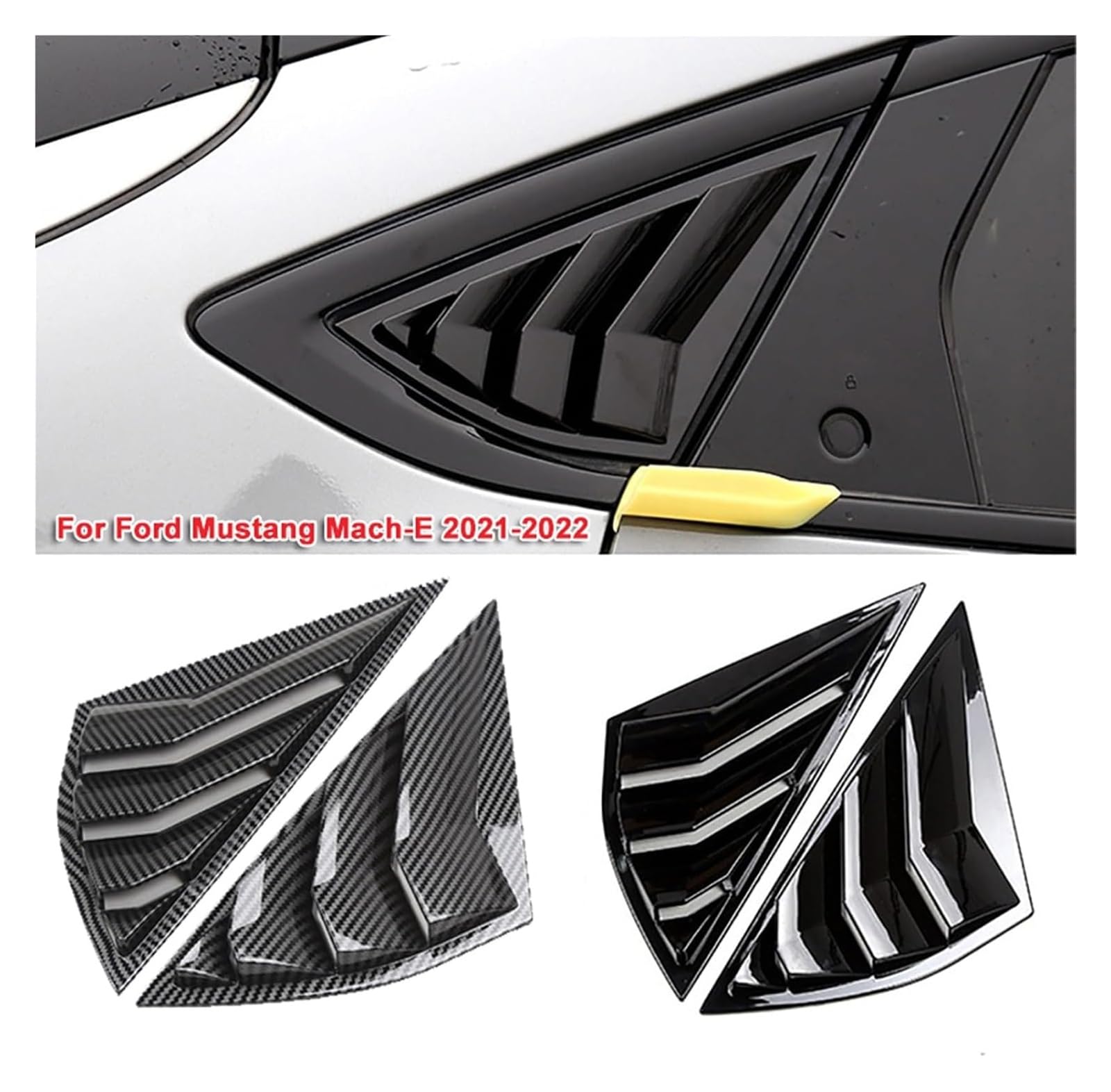 ABS Car Rear Window Louvers Cover Side Window Spoiler Trim 2pcs