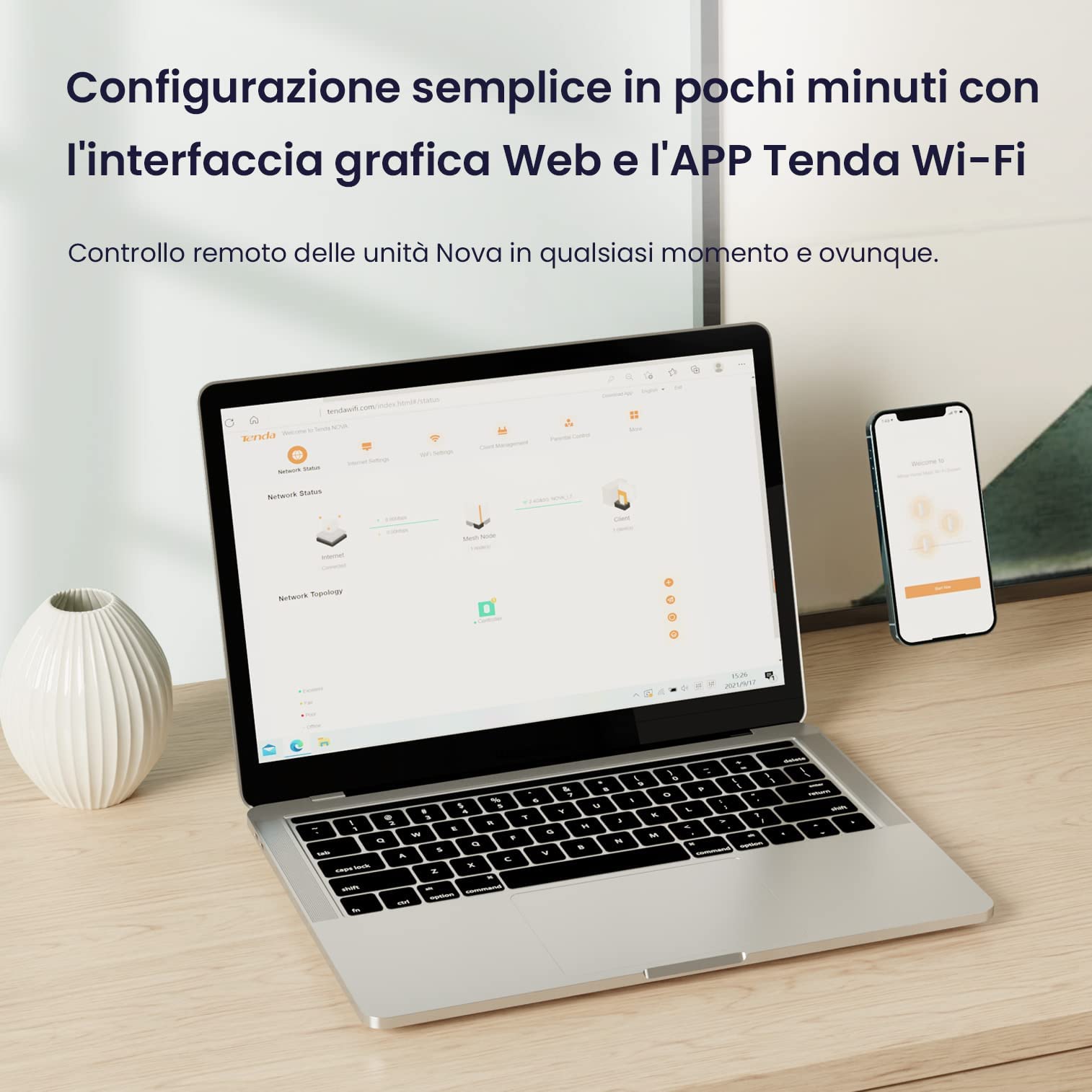 Tenda MX15 Pro(2 Pack) Dual Band AX5400 Mesh WiFi 6, copertura Wi-Fi fino a 240㎡, Tri-core 1.5GHz CPU, 4X4 Larghezza di banda 160MHz, Alexa