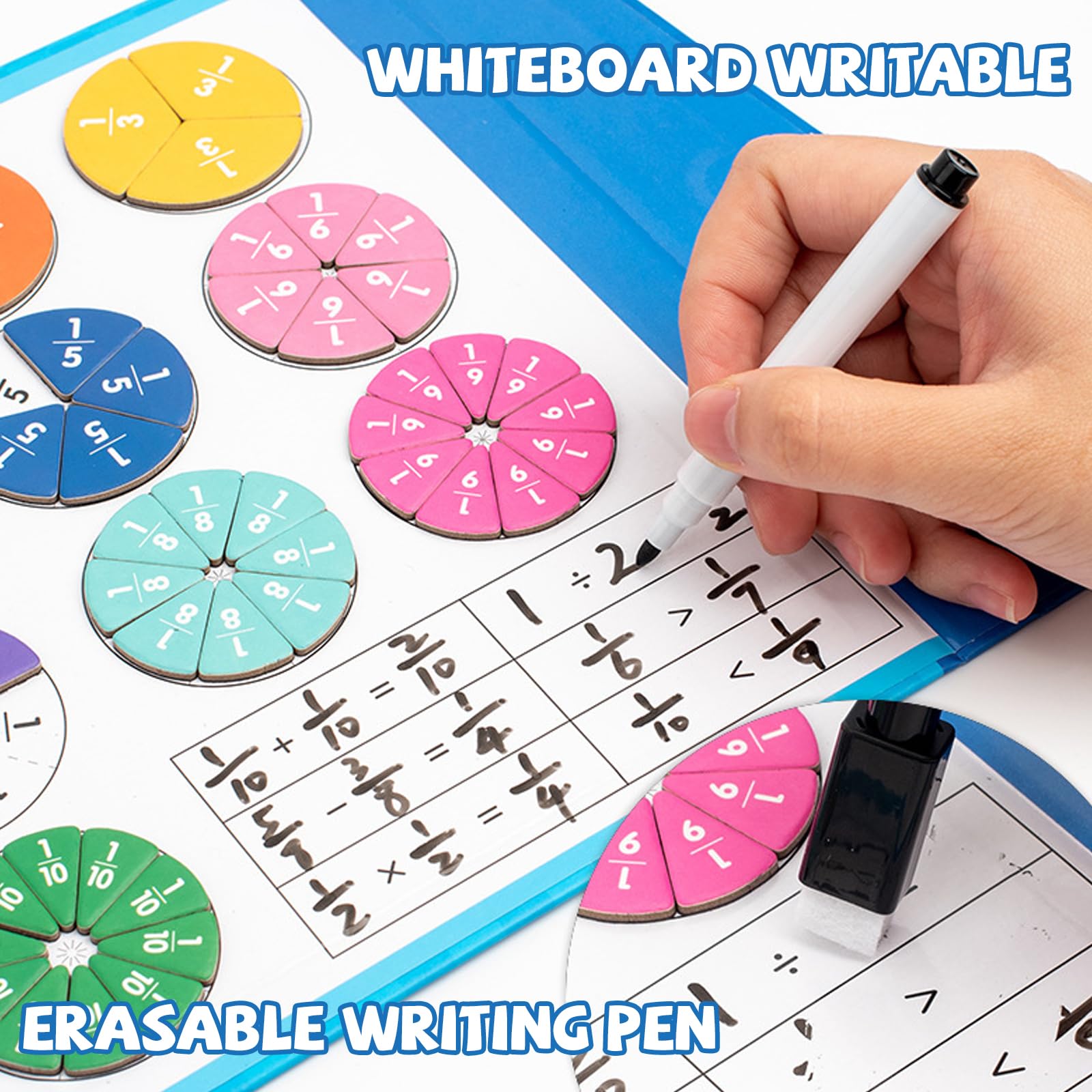 Kit De Fractions Magnétiques Pour Enfants - Apprentissage Mathématiques Par Le Jeu - À Partir De 6 Ans