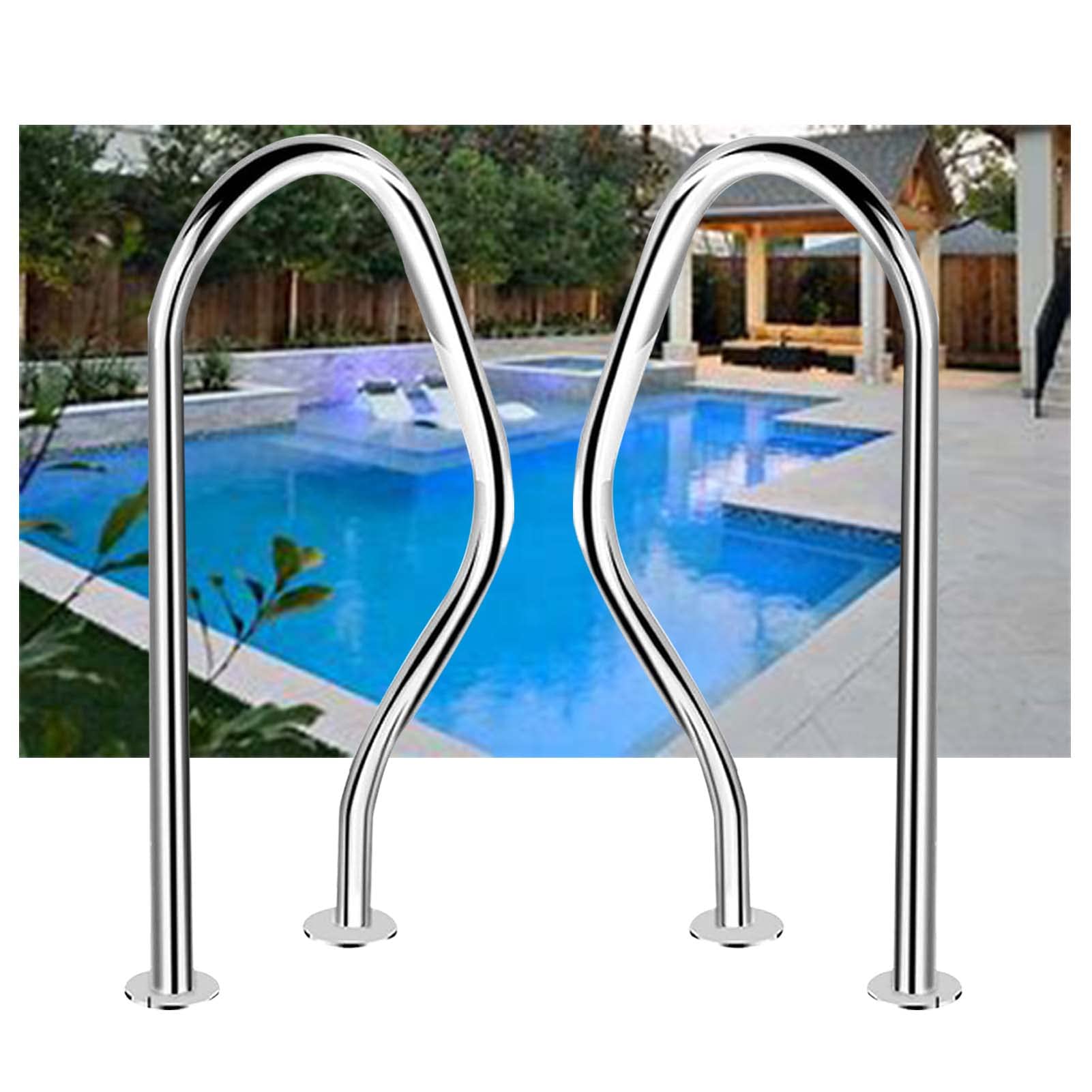 Rampe de piscine extérieure et intérieure pour sécuriser l'accès au bassin de jardin