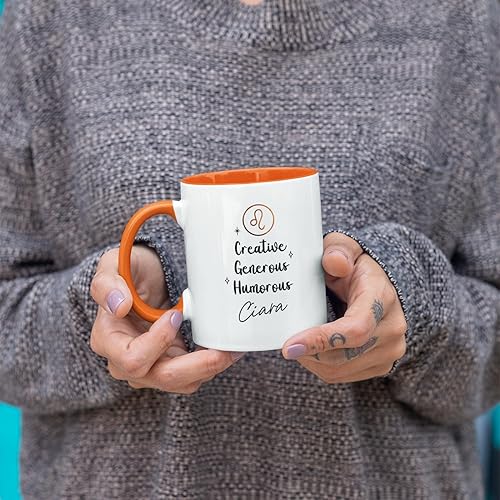 Vista 96 de Taza de cerámica blanca con monograma de letra inicial personalizada, alfabeto floral, nombre personalizado y inicial A-Z, taza de café de 11 onzas