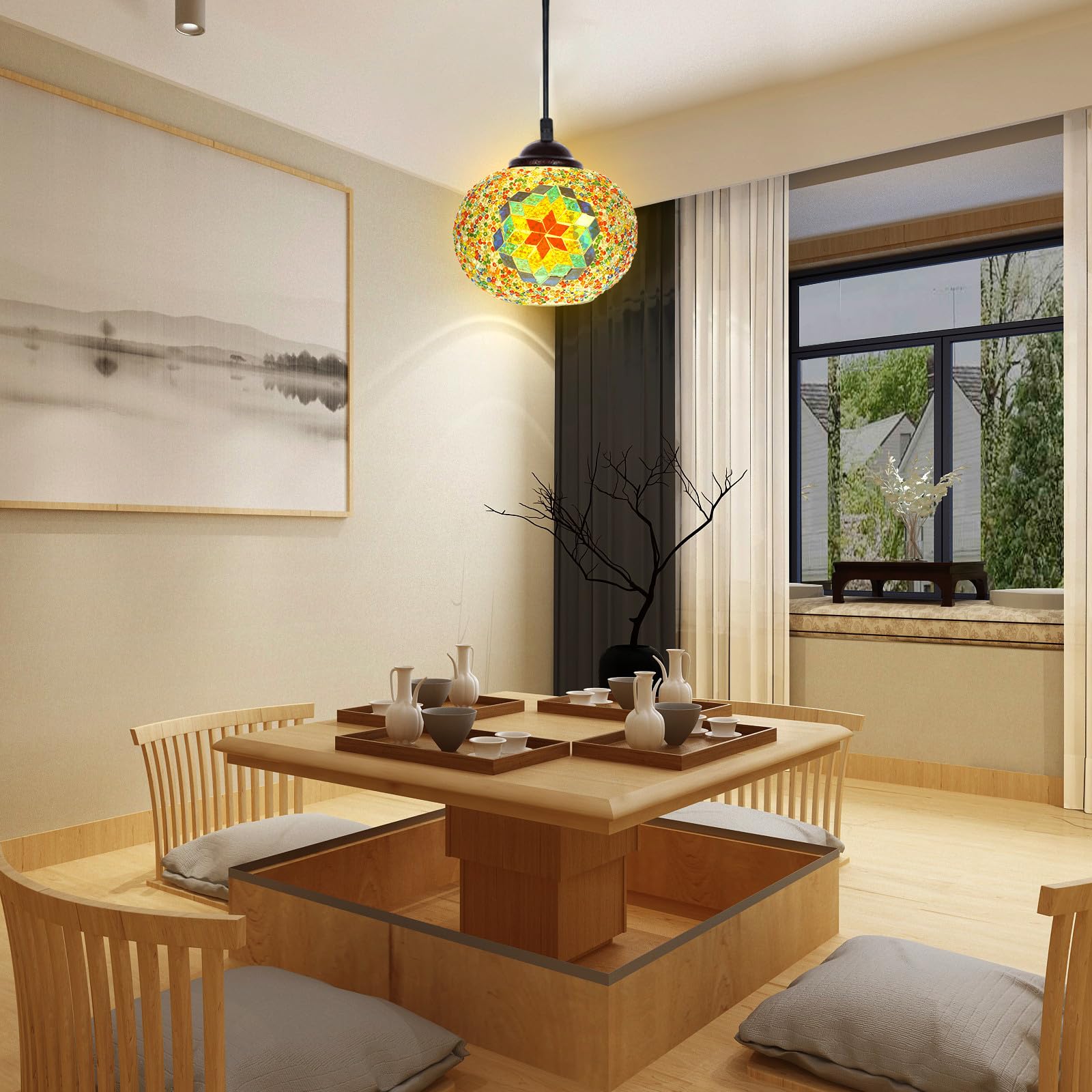 Vetro Colorato Paralume per Lampada da Tavolo e Comodino