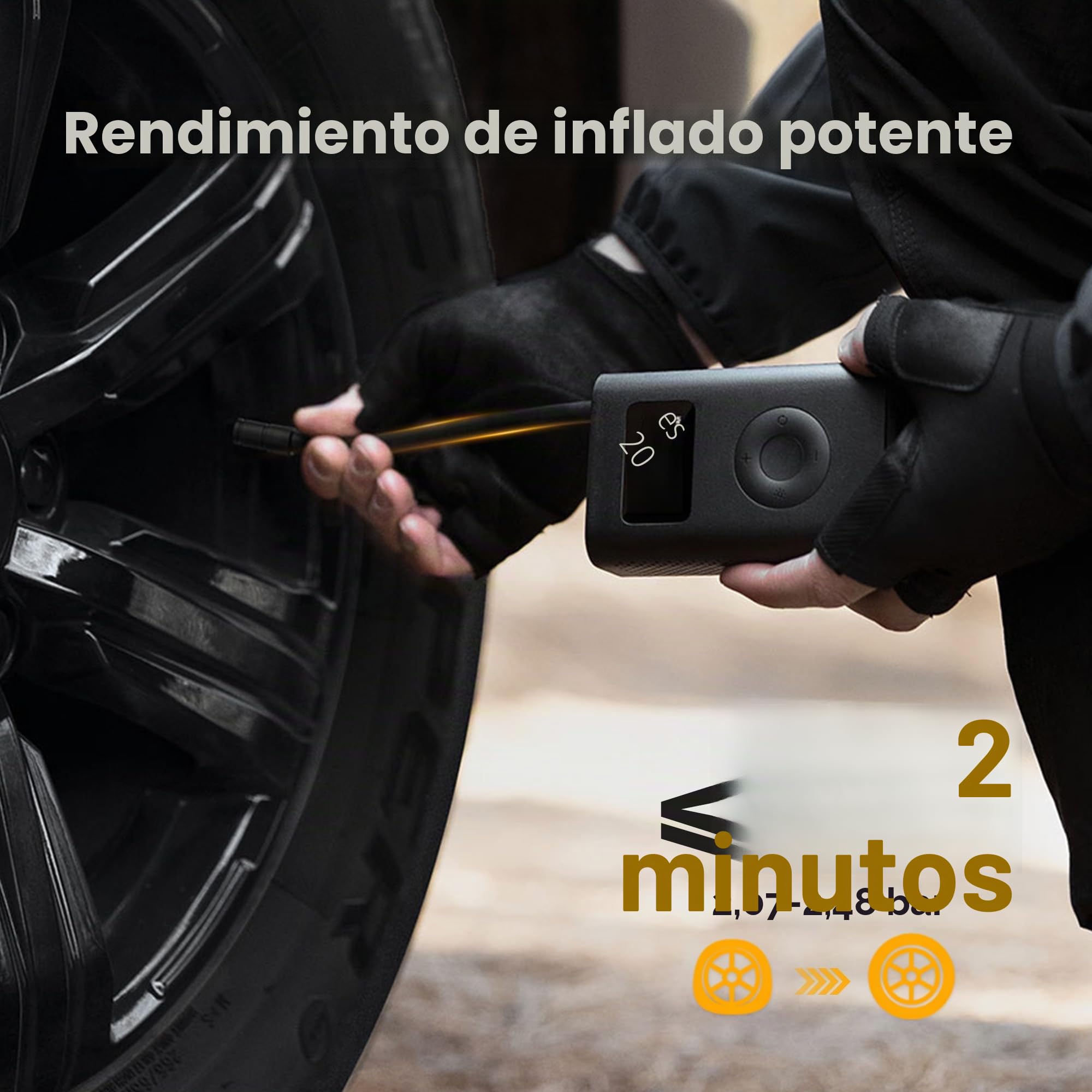 Xiaomi Compresor de aire eléctrico portátil, inflador de neumáticos de 150 PSI para coche, scooter, neumáticos de bicicleta y bolas, inalámbrico con detección de presión digital