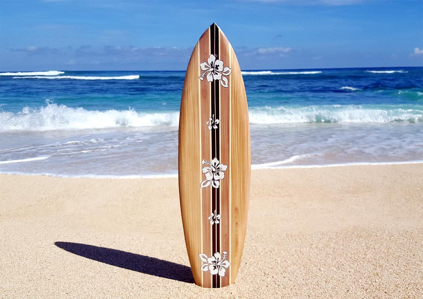 FBA_1865 - Tabla de surf (madera, 80 cm de largo, diseño de aerógrafo)