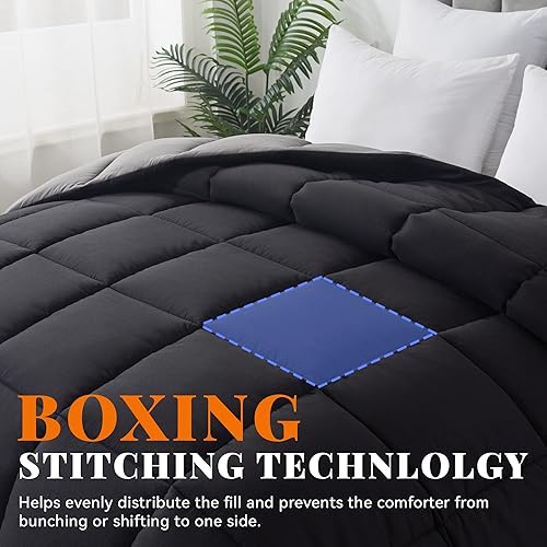 Miniatura 2 de Cosybay - Edredón con relleno alternativo, acolchado suave, todas las estaciones, inserto de colcha ligero y reversible con pestañas en las