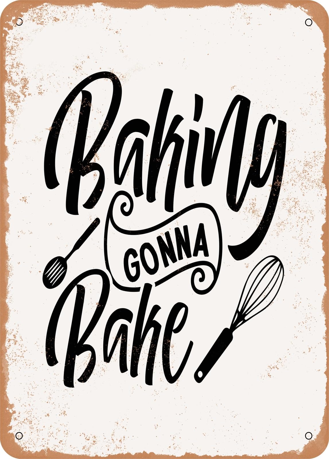 Miaomansenstore Metal Sign - Baking Gonna Bake - Vintage Rusty Look Home Decor