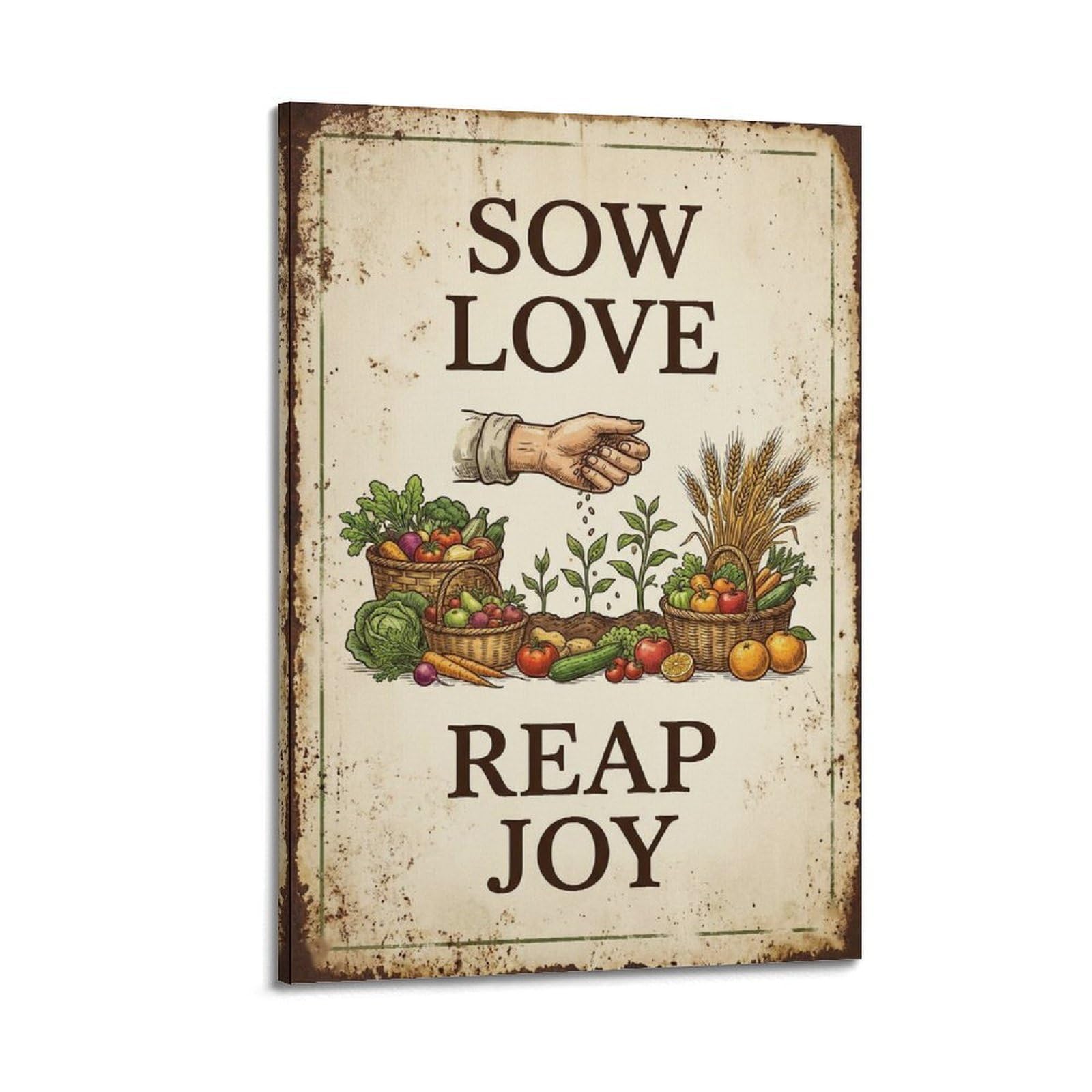 OKAHYS Harvest Farm Poster Pumpkin Blessings Illustration Modern Decorative Canvas Prints - Ideal Wall Art for Family, Man Cave, Game Room, Boys & Girls Bedroom 24x36inch