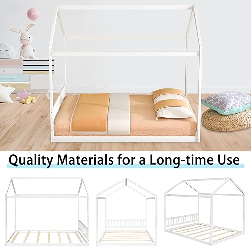 Miniatura 6 de Cama de suelo Montessori Queen Montessori, marco de cama Queen para niños, marco de cama de casa para niños y niñas, cama de plataforma de casa para