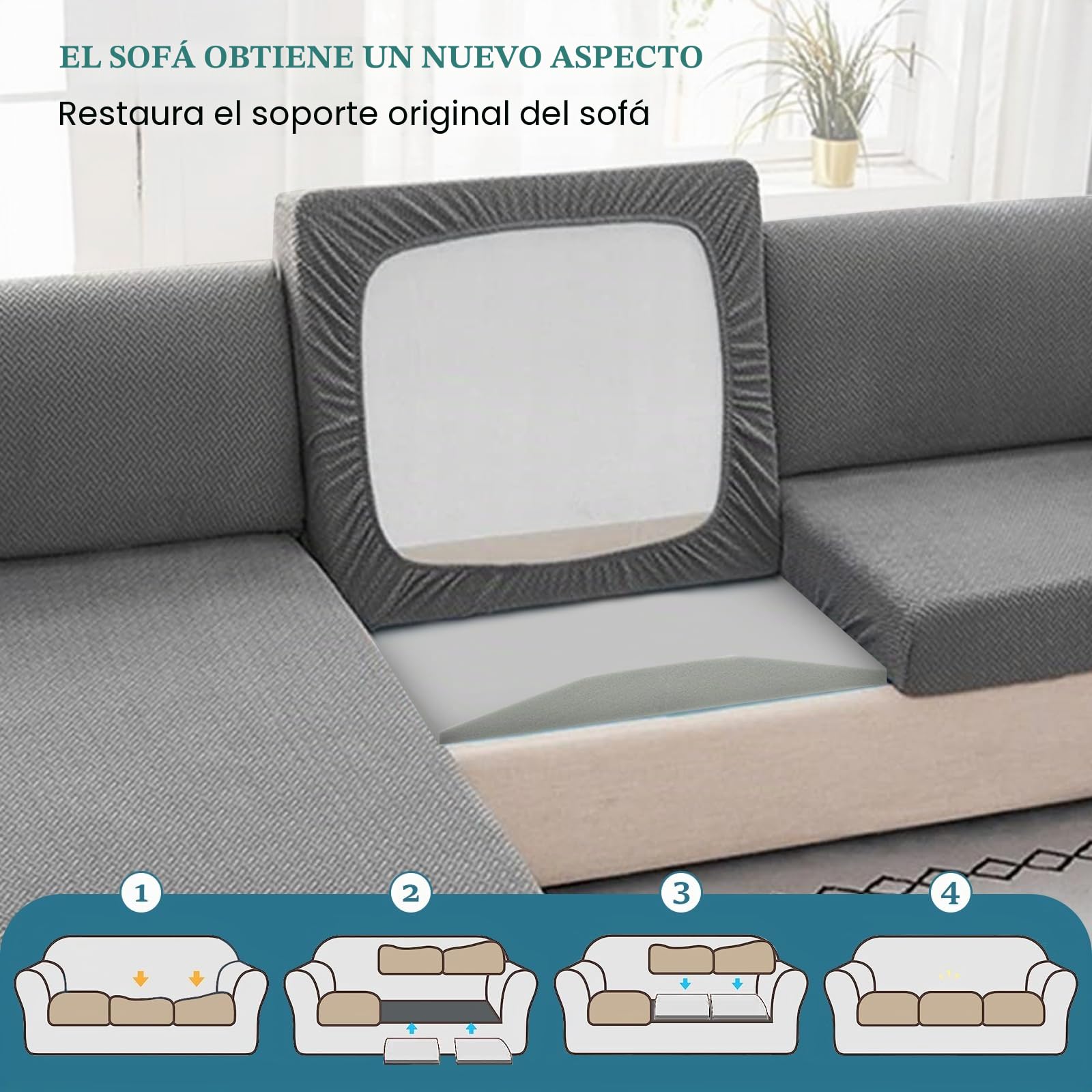 LIROPAU Espuma de Poliuretano para Relleno Densidad 40, Grosor 5 cm. Plancha de Espuma de Alta Densidad y Firmeza para Relleno de Sofás, Sillas, Sillones de Poliuretano Expandido, 50 x 50 cm (2)
