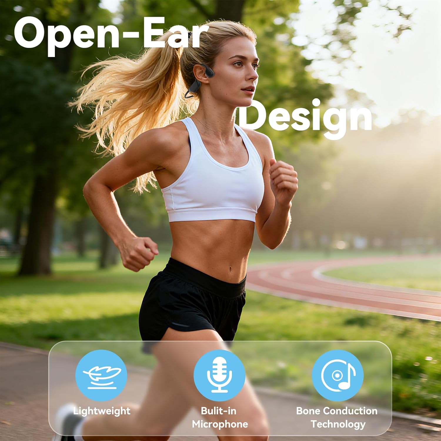 Swimming Headphones, IPX8 Waterproof Bone Conduction Headphone Wireless Underwater Earbuds with 32GB Memory for Swimming, Cycling, Marathon - Image 5