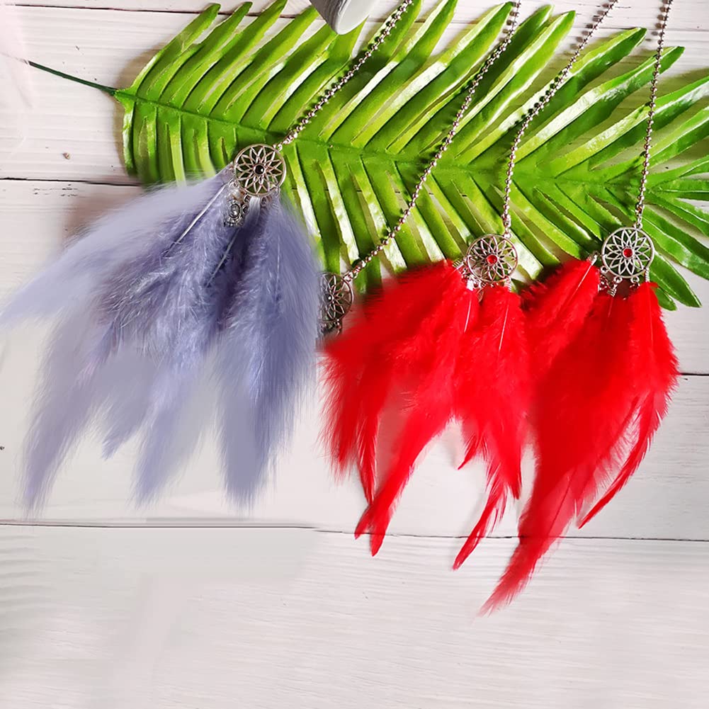 Attrape-Rêves Plumeté Pour Rétroviseur - Pendentif Voiture Déco Style Bohème - Cadeau Symbolique Pour Femme - 10
