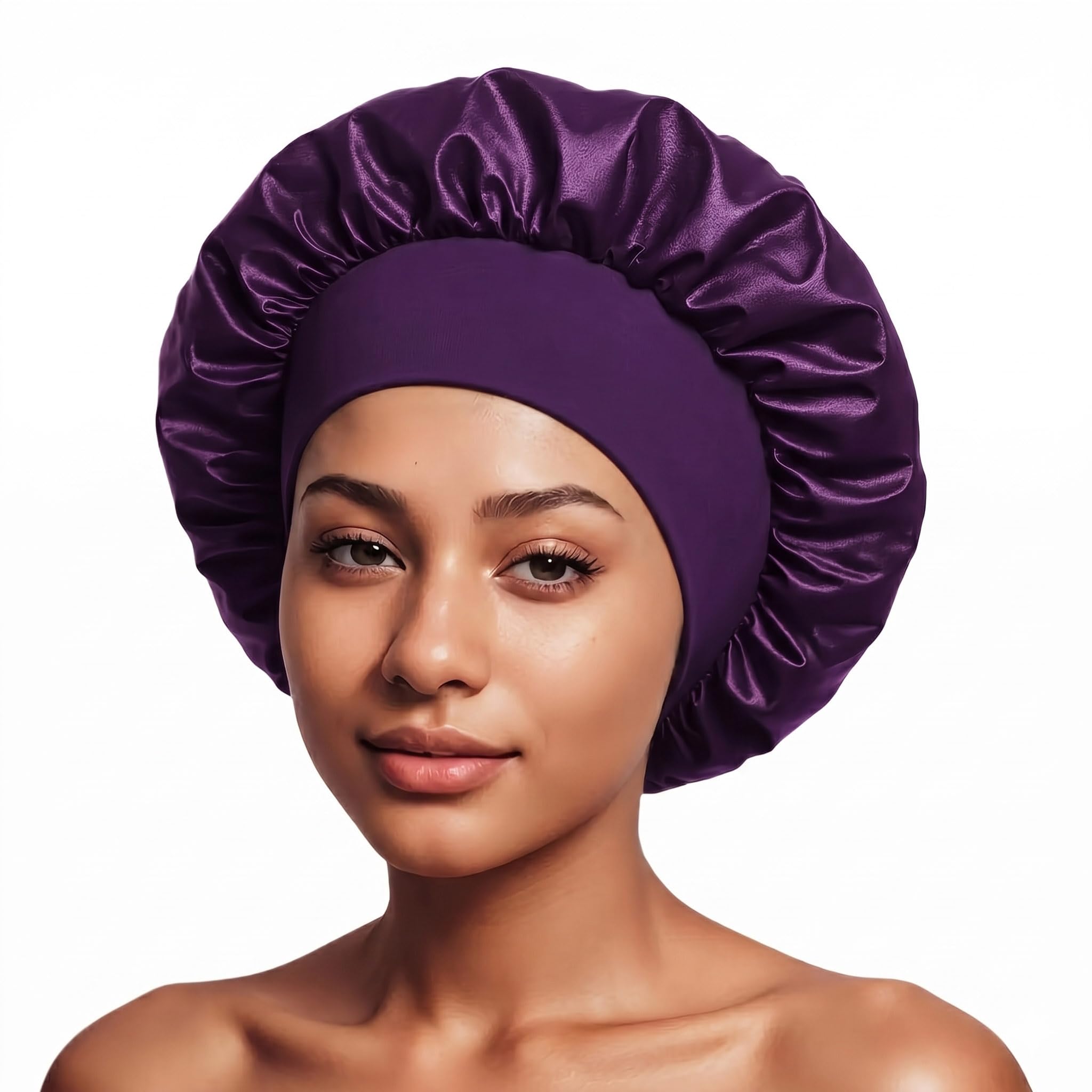 HSR Silk Bonnet for Hair – Adjustable Satin Sleeping Cap for Curly Hair, Soft Wide Elastic Band for Men & Women-image-40
