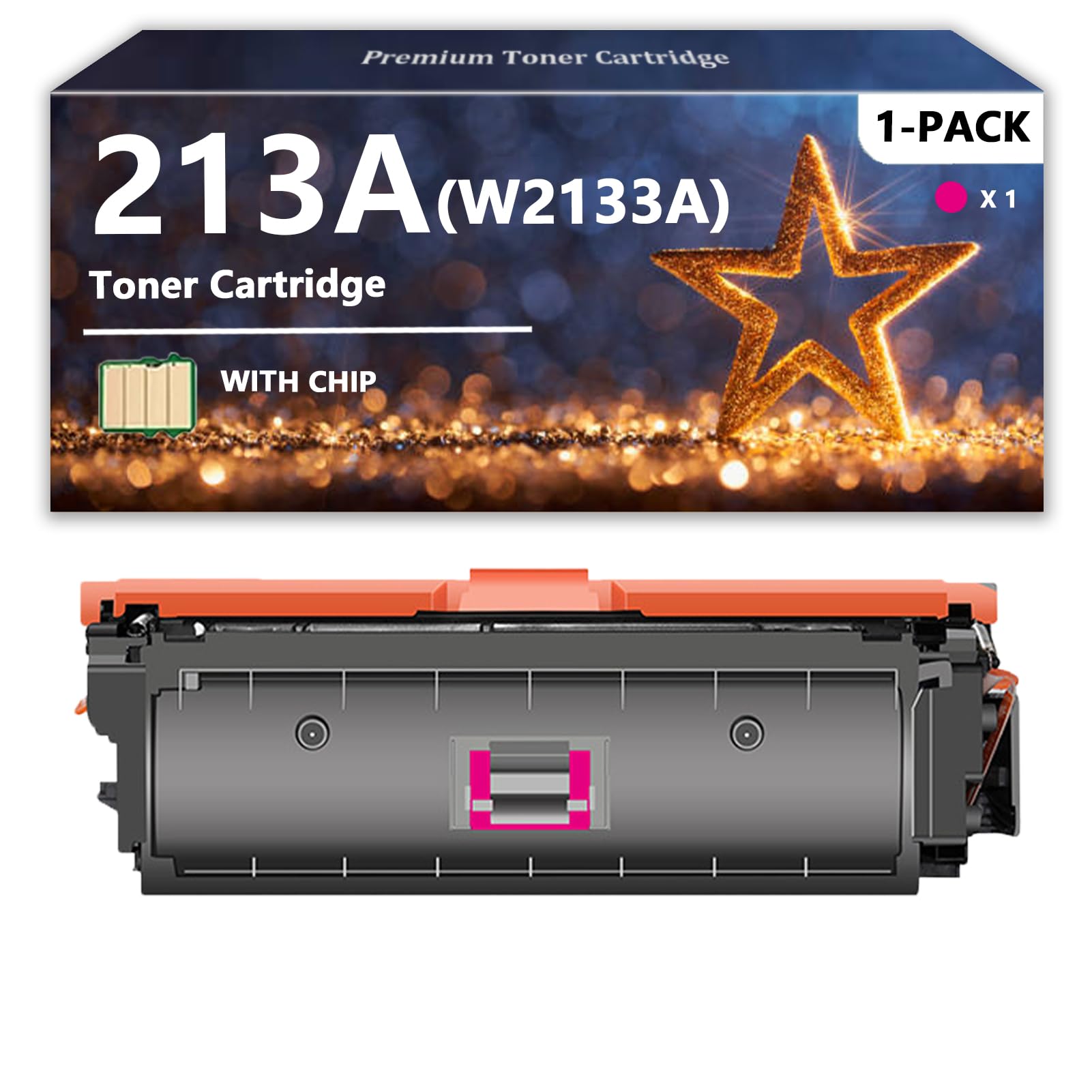 AZMANI213A Toner Cartridges Compatible for HP 213A W2130A W2131A W2132A W2133A 213X Toner, Quality Toner for HP Color LaserJet Enterprise 5700 5800 6700 Series, 1 Magenta