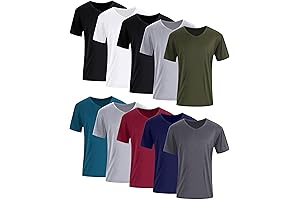 Amazon Essentials Men's V-Neck T-Shirts, 10-Pack